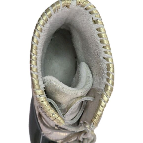 Jack Rogers Chloe Duck Rain Boots Olive Green Gold Sz 7 Shimmery Waterproof - Picture 13 of 15